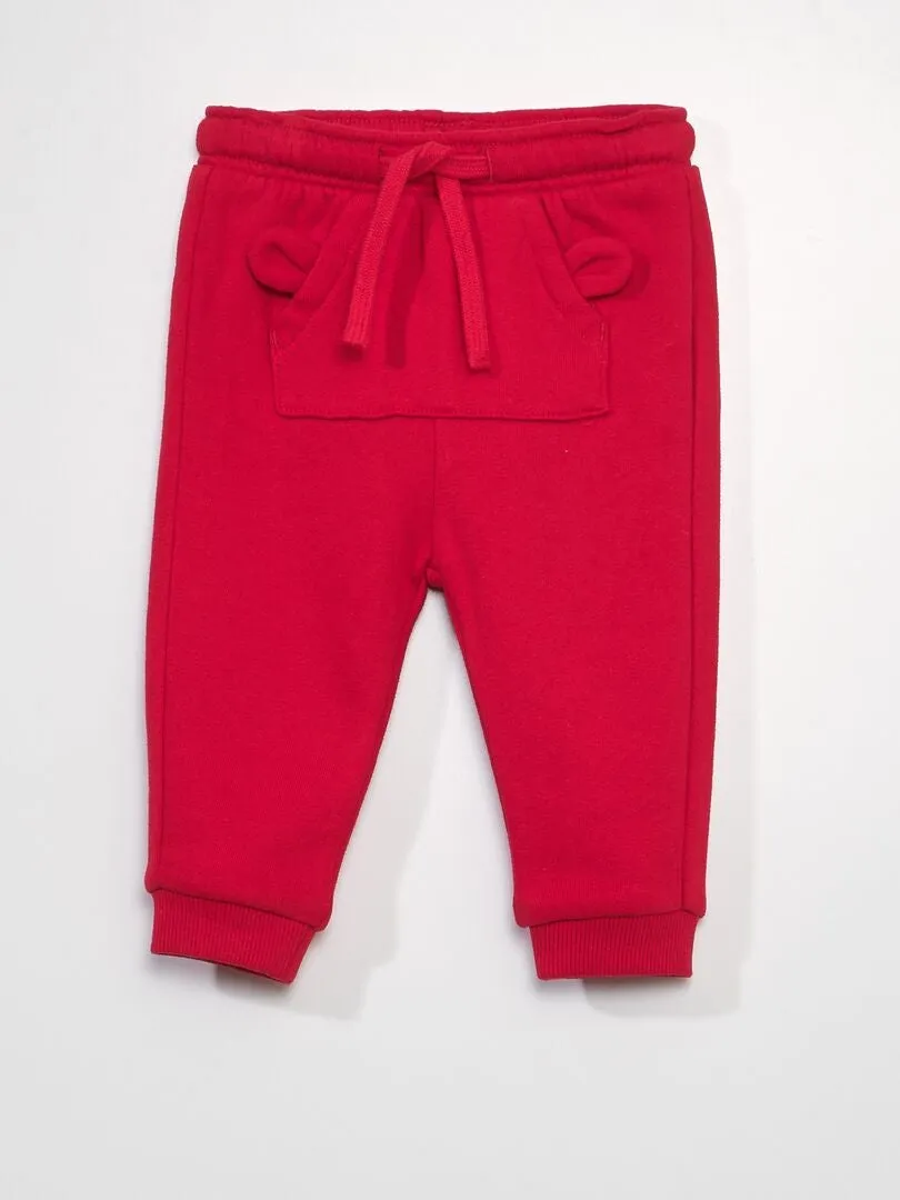PANTALóN DE JOGGING CON BOLSILLO CANGURO  ROJO