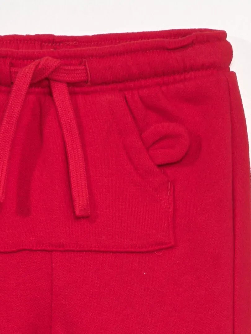 PANTALóN DE JOGGING CON BOLSILLO CANGURO  ROJO