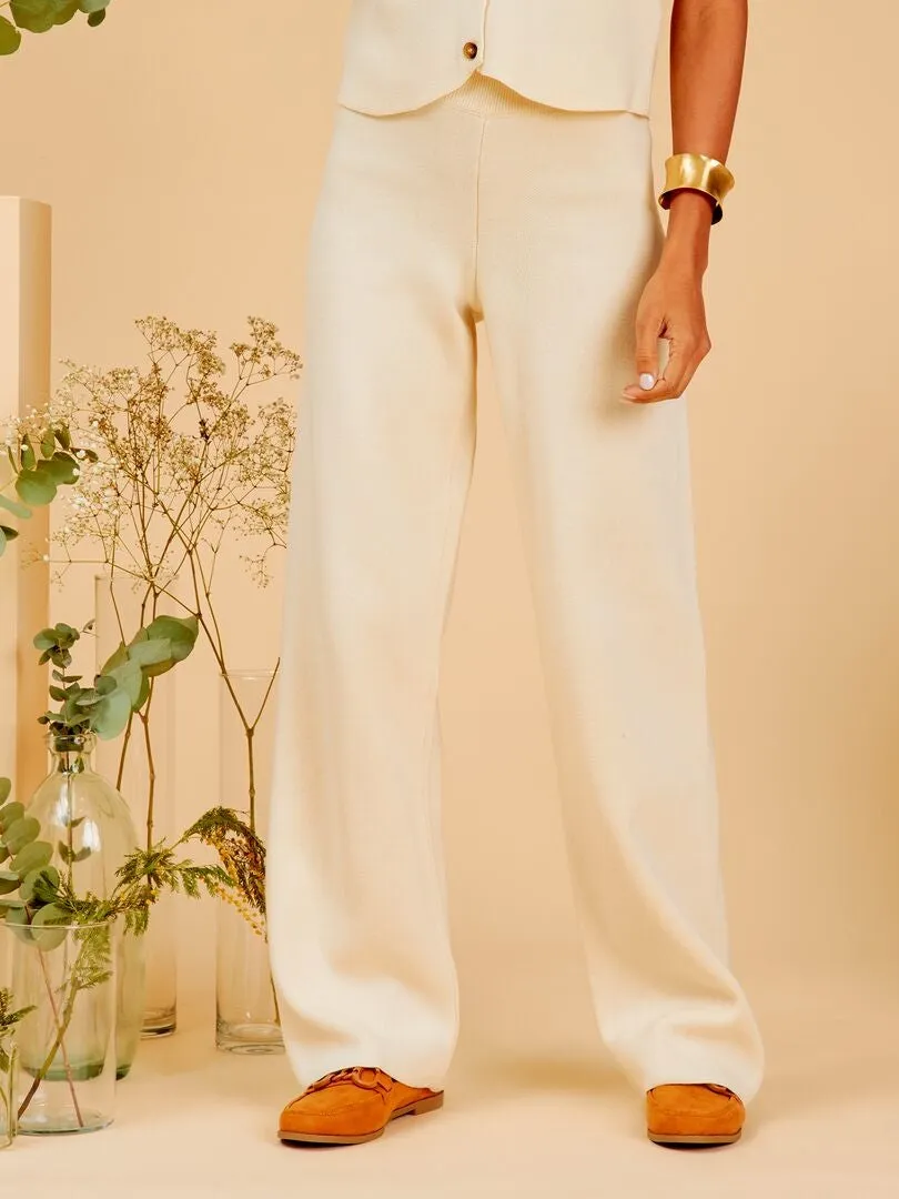 PANTALóN DE PUNTO OTTOMAN  BEIGE