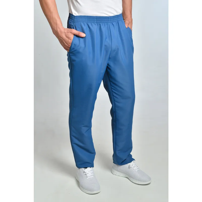 PANTALóN PIJAMA LABORAL DE MICROFIBRA AZUL CON BOLSILLOS  DYNEKE