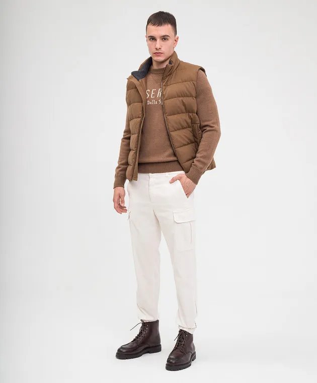 Peserico White logo cargo pants