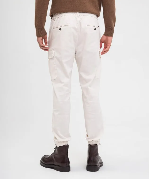 Peserico White logo cargo pants