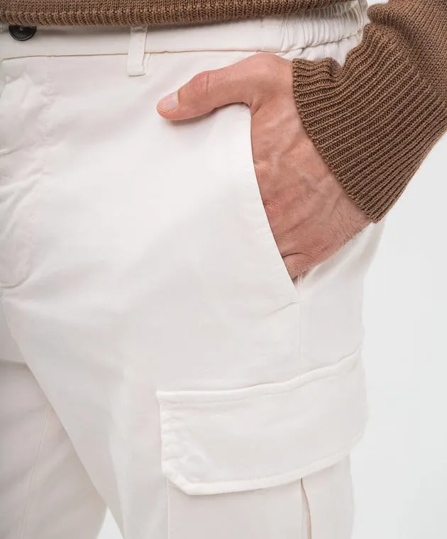 Peserico White logo cargo pants