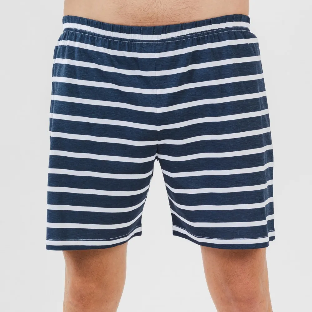 Pijama corto algodón hombre Rafa azul marino
