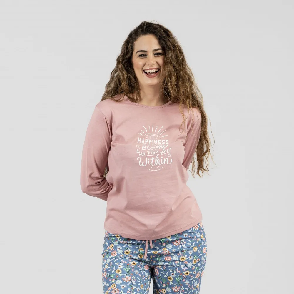 Pijama largo algodón Nadine rosa