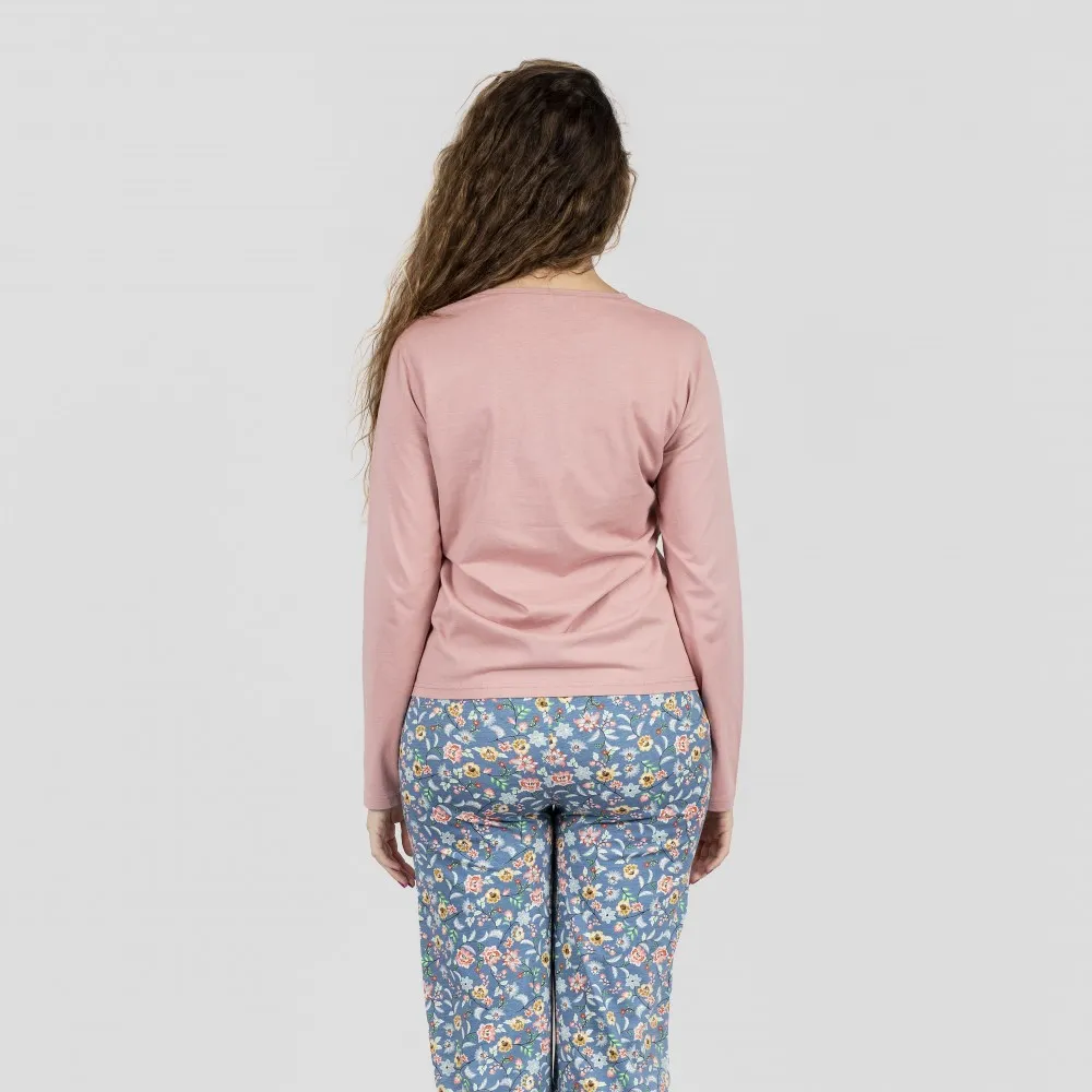 Pijama largo algodón Nadine rosa
