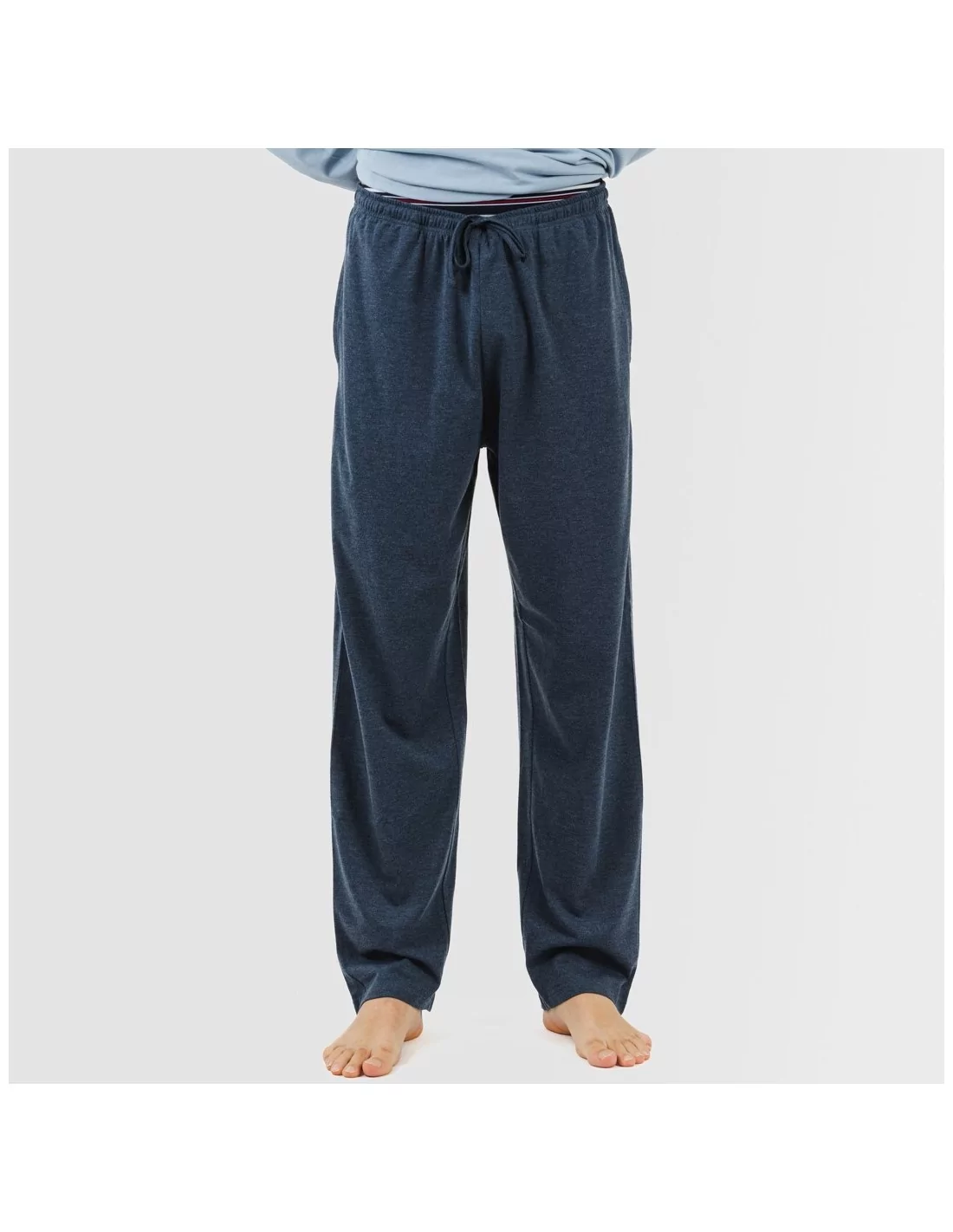 PIJAMA LARGO HOMBRE CON BOTONES INDIGO  MARINO