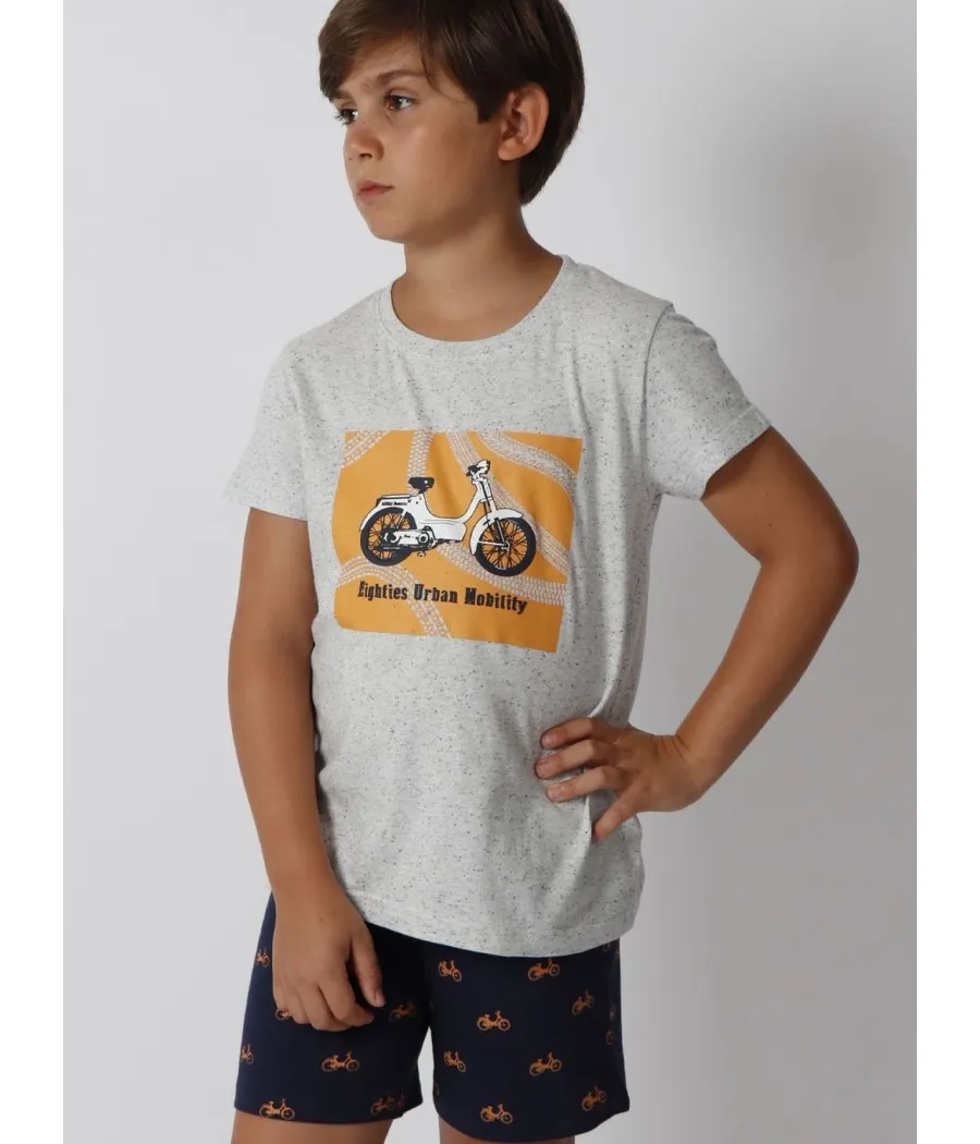 Pijama verano niño Admas Mobility azul algodón