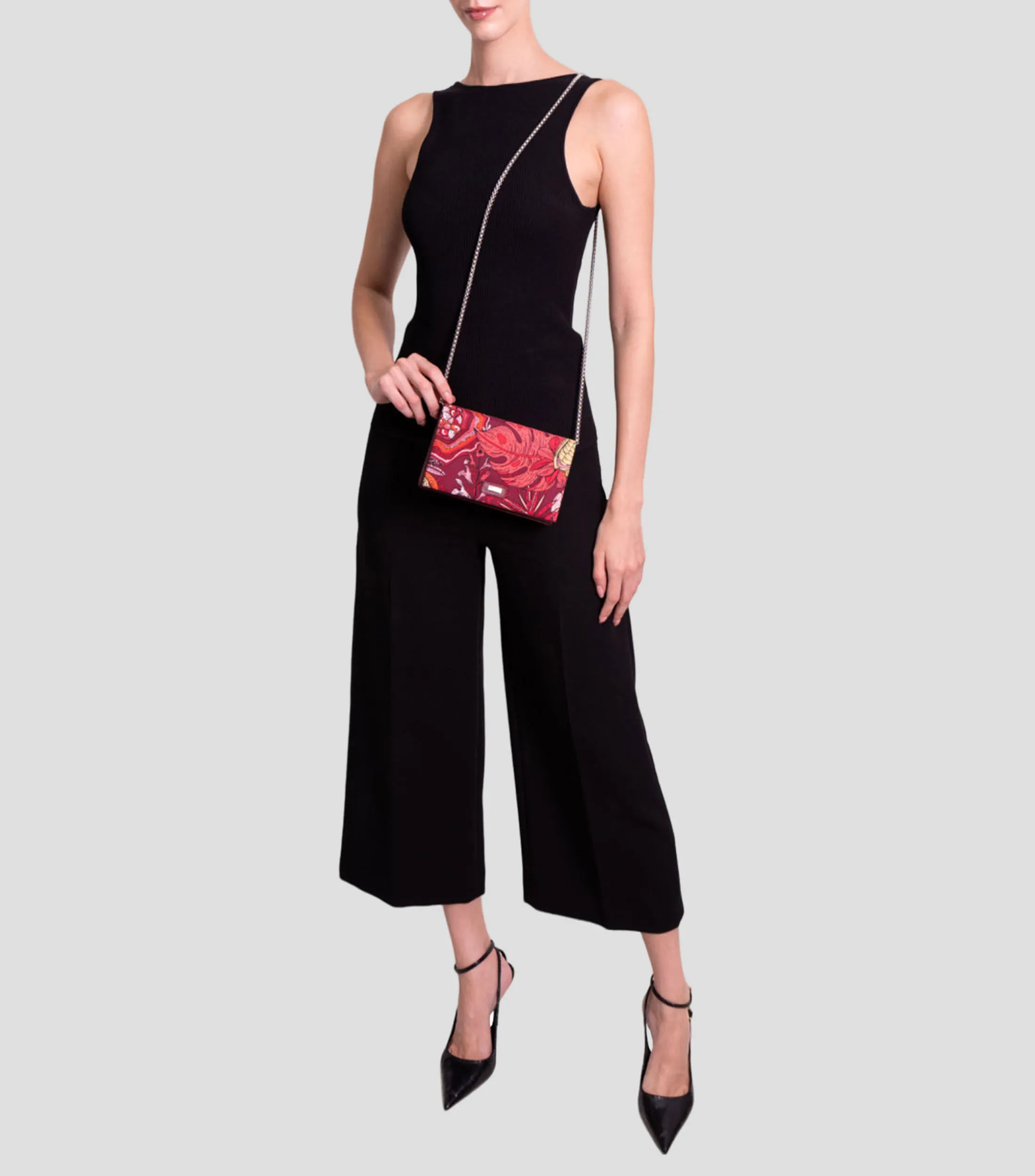 Pineda Covalin Bolso Clutch Estampado Máscara de Jade Mujer