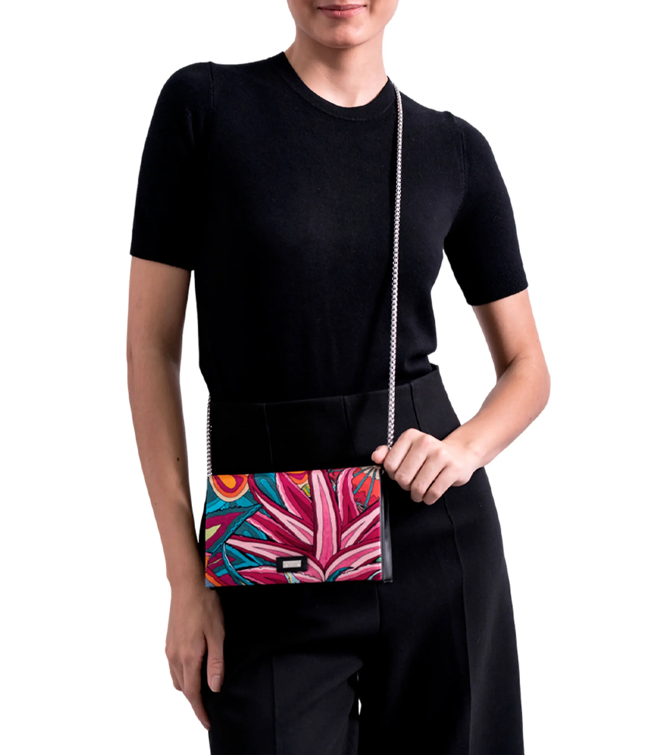 Pineda Covalin Bolso clutch multicolor en piel Hook estampado Mujer