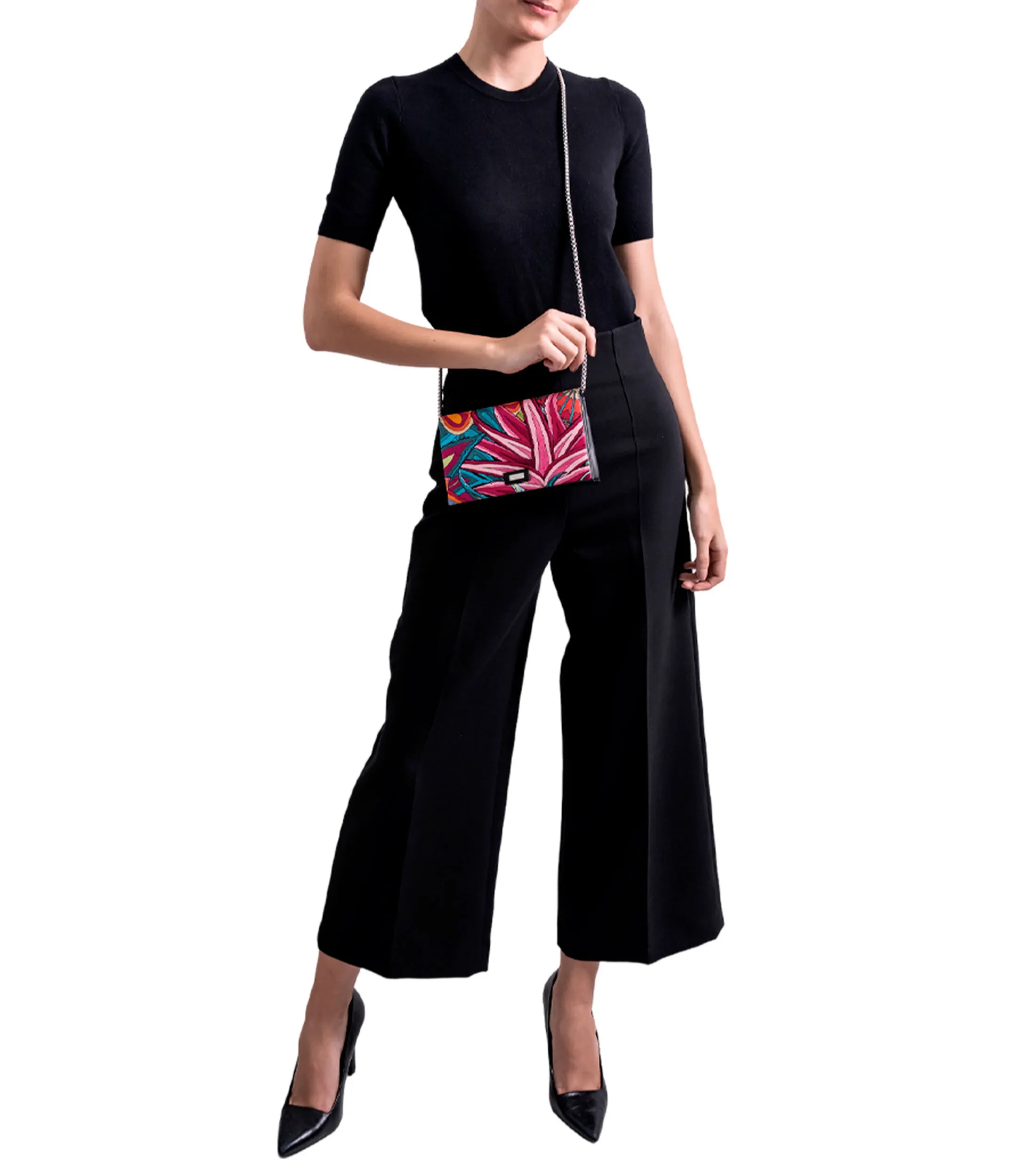 Pineda Covalin Bolso clutch multicolor en piel Hook estampado Mujer