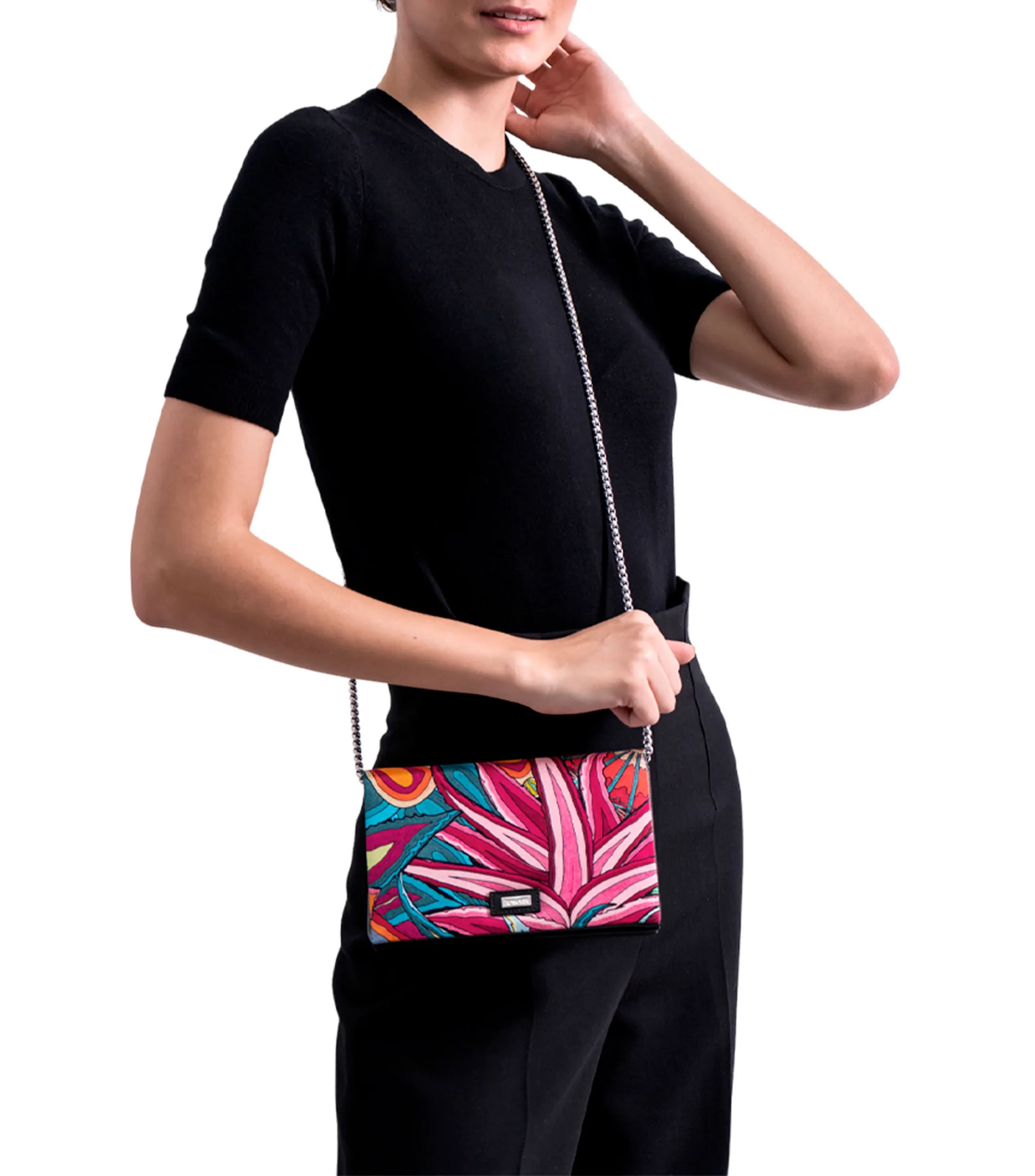 Pineda Covalin Bolso clutch multicolor en piel Hook estampado Mujer