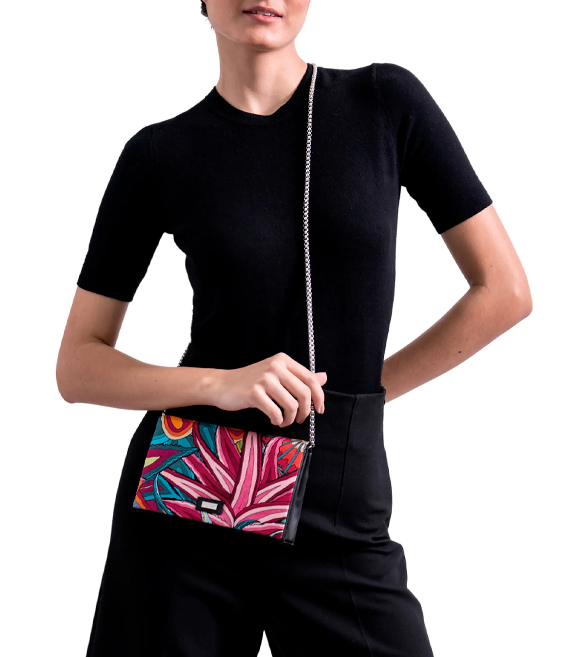 Pineda Covalin Bolso clutch multicolor en piel Hook estampado Mujer