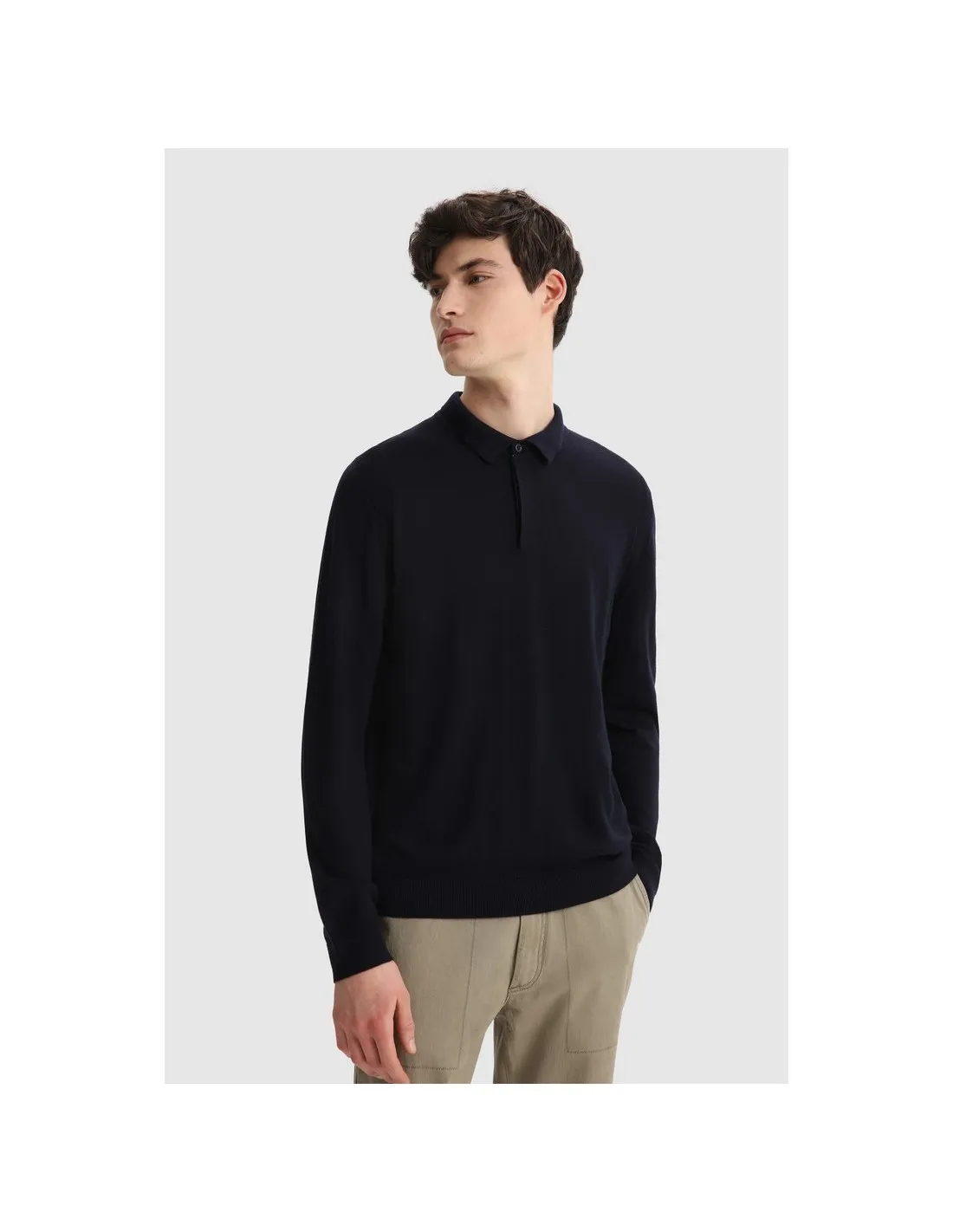 Polo Lana Merino Melton Blue