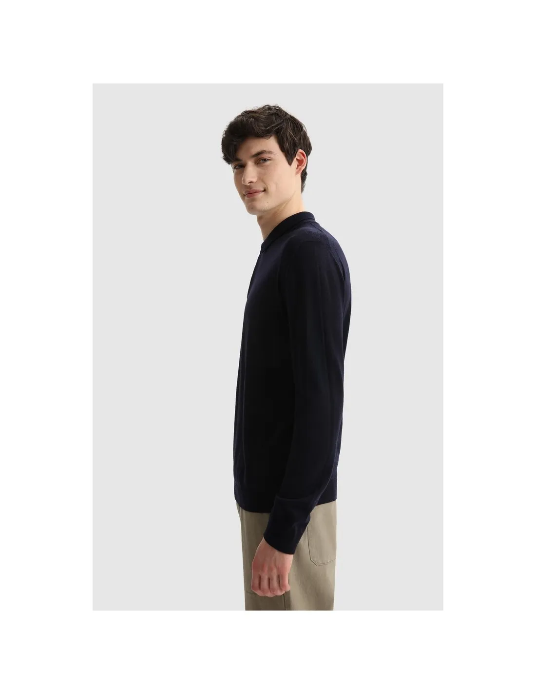 Polo Lana Merino Melton Blue