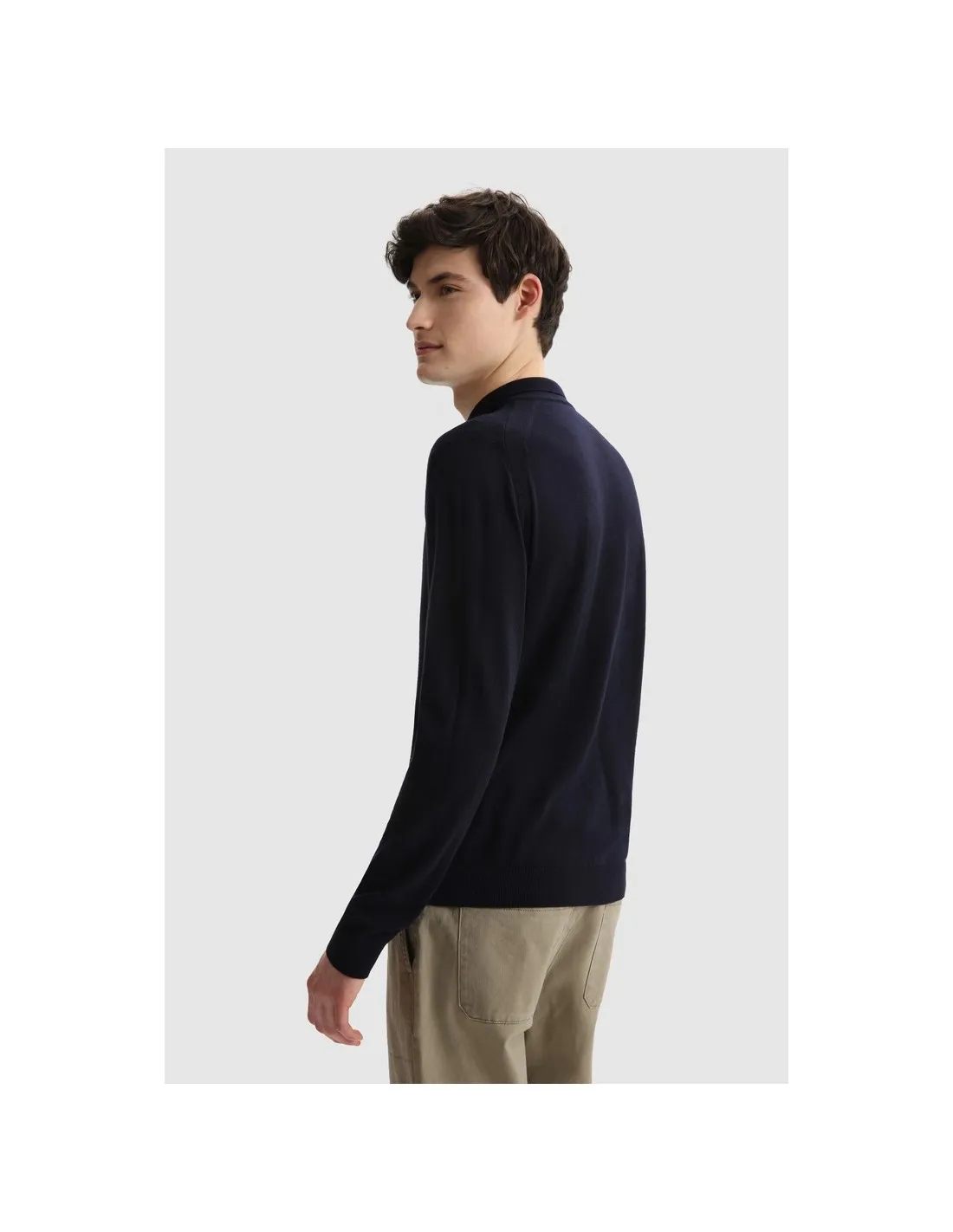 Polo Lana Merino Melton Blue