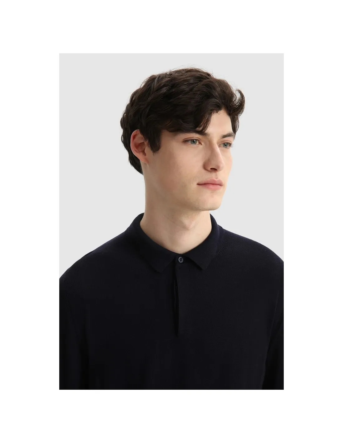 Polo Lana Merino Melton Blue