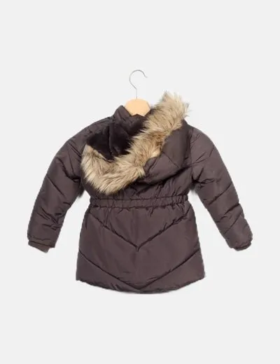 Primark Abrigo acolchado gris impermeable