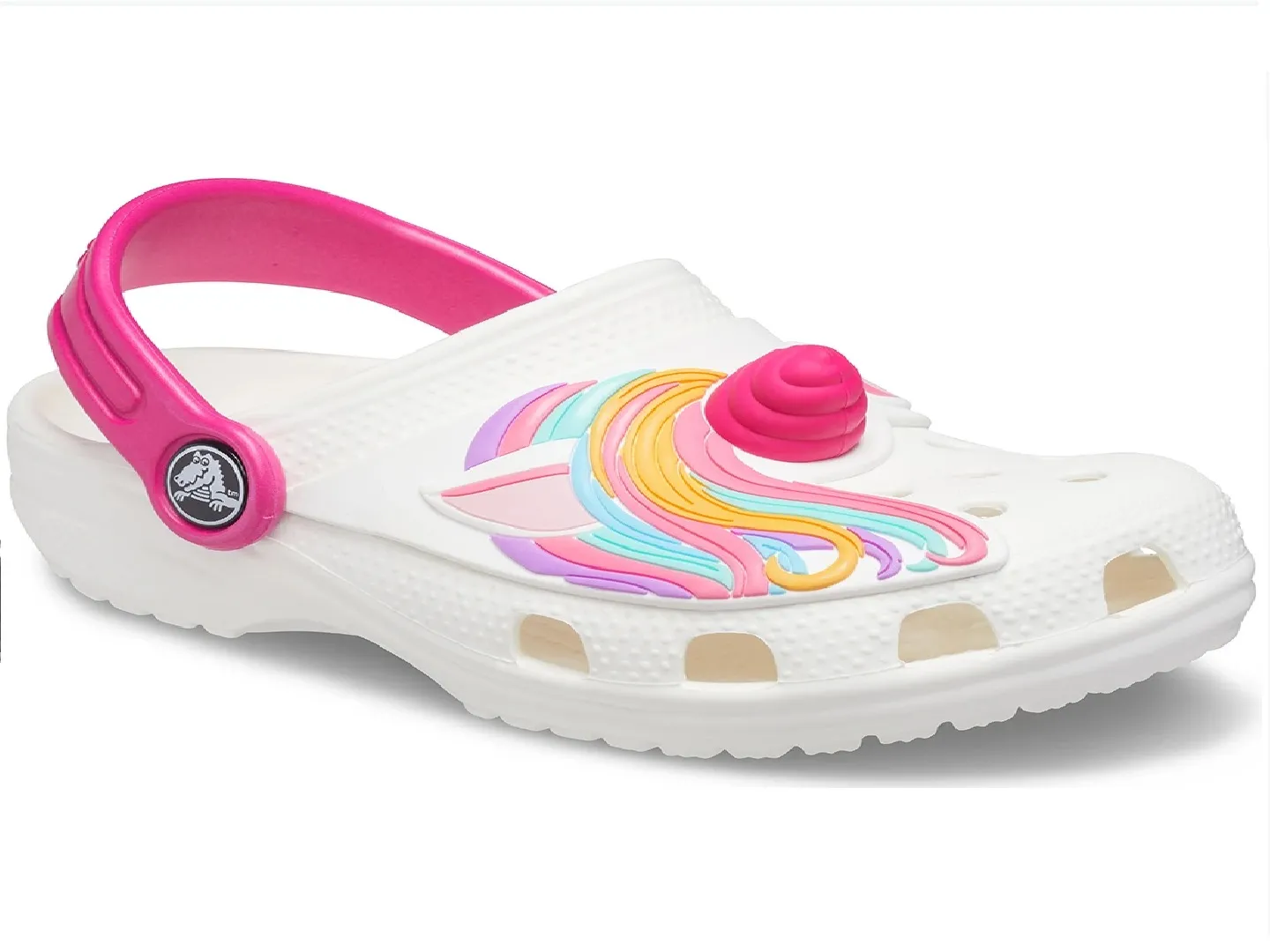 Sandalias Crocs Classic Unicorn Blanco Para Niña