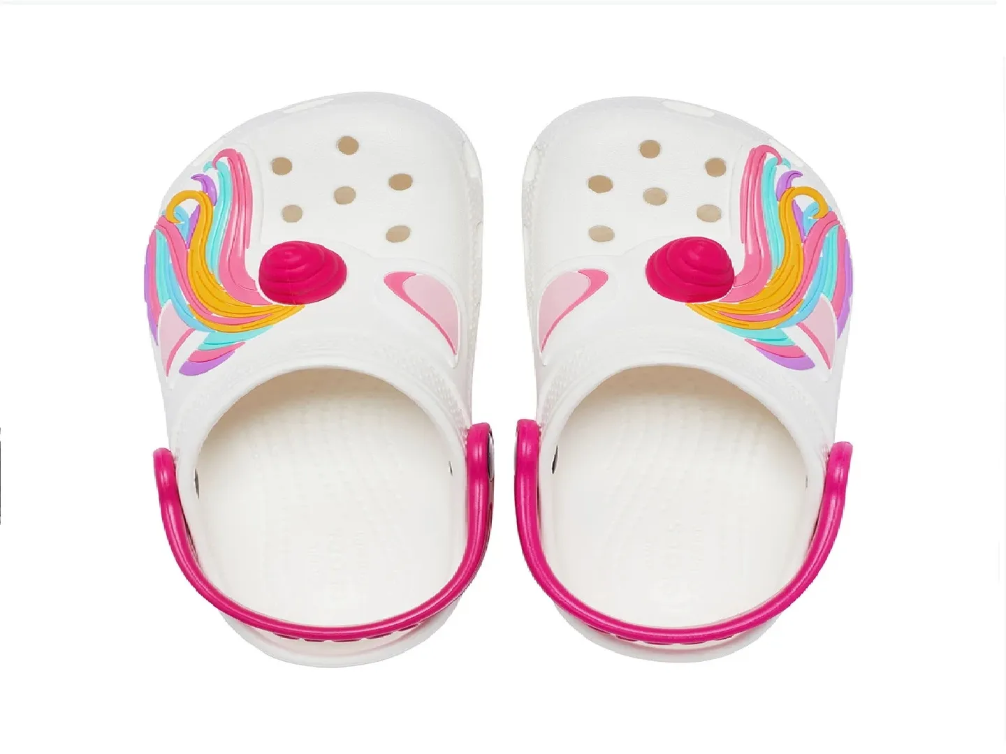 Sandalias Crocs Classic Unicorn Blanco Para Niña
