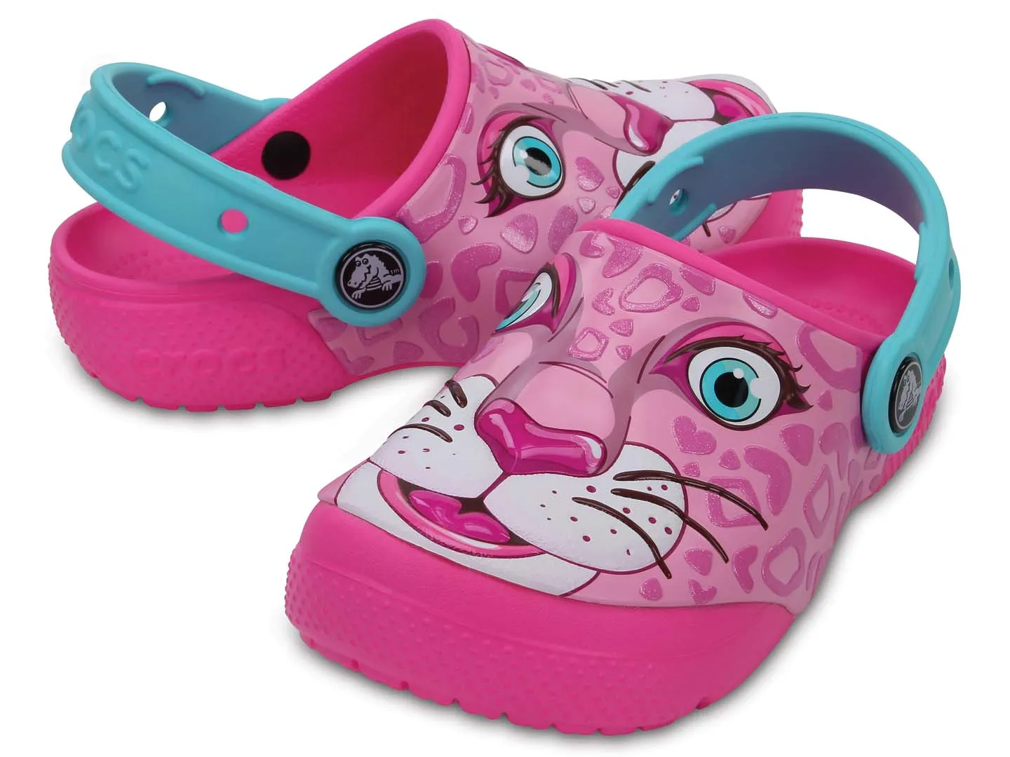 Sandalias Crocs Leopard Rosa Para Niña