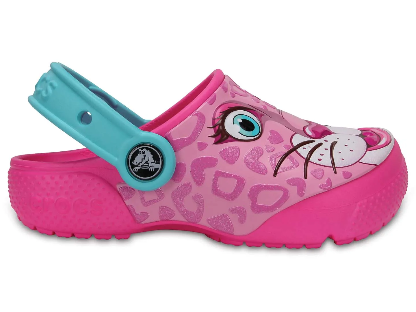 Sandalias Crocs Leopard Rosa Para Niña