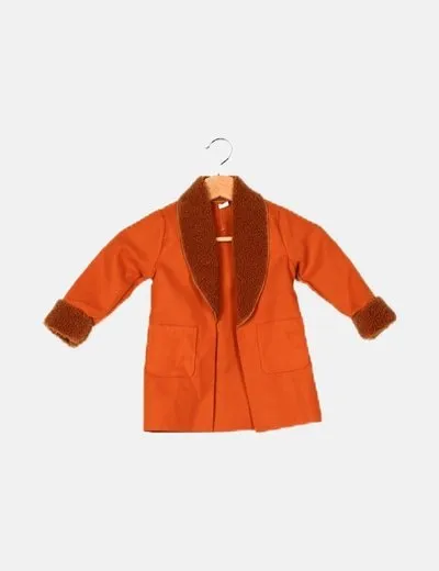 SHEIN Abrigo con gorro marrón