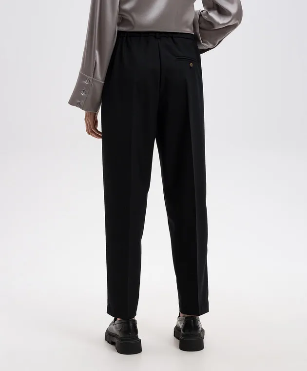 Solotre Black pants with wool