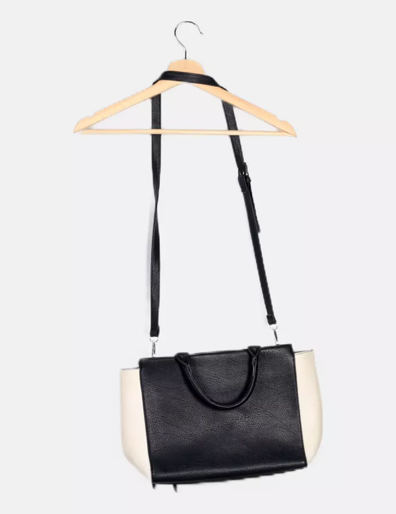 Stradivarius Bolso azul marino shopper