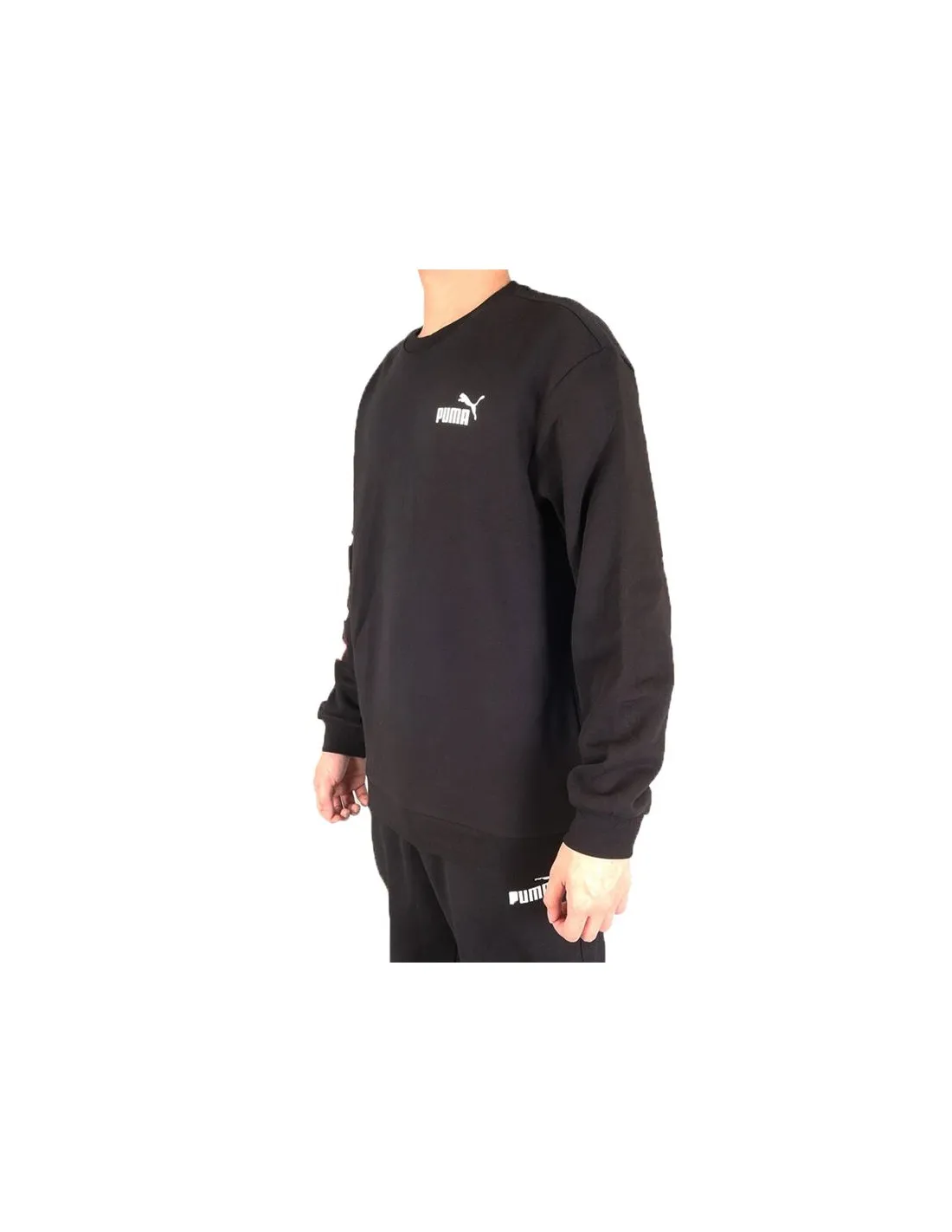 Sudadera Puma Repeat Graphic Crew negro Hombre