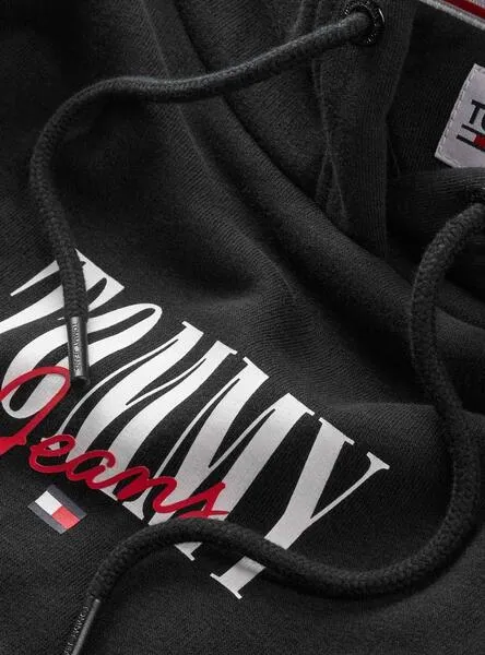 Sudadera Tommy Jeans Essential Logo 1 Negro Mujer