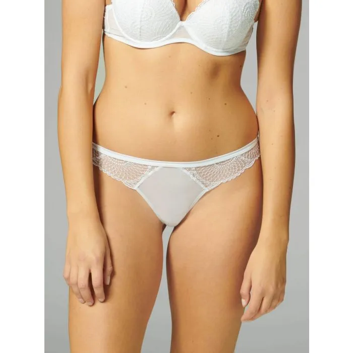 Tanga Brasileña Simone Perele Reflet  13Z710 Blanco