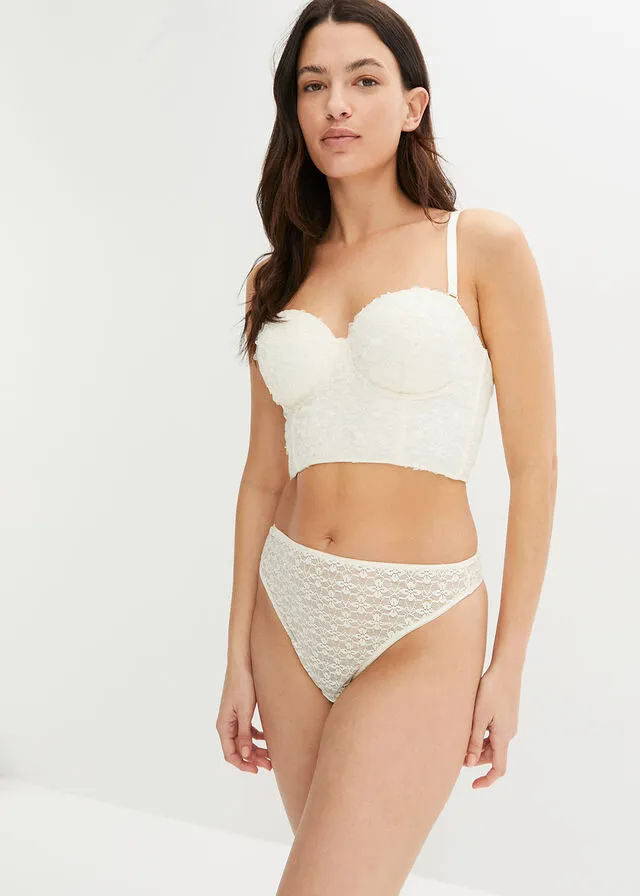 TANGA DE CINTURA ALTA BLANCOCREMA