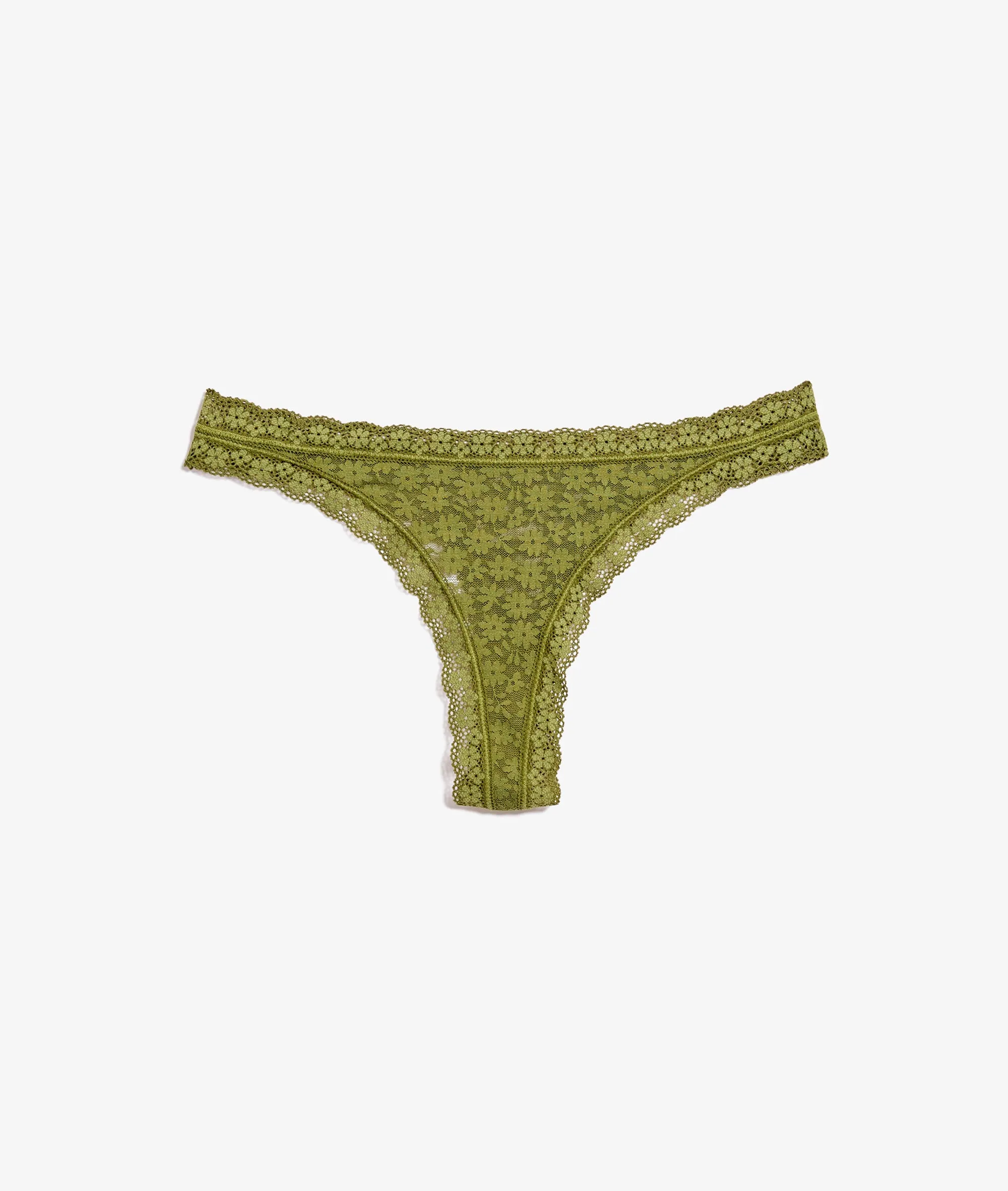 TANGA EN DENTELLE HONEY KAKI  ETAM
