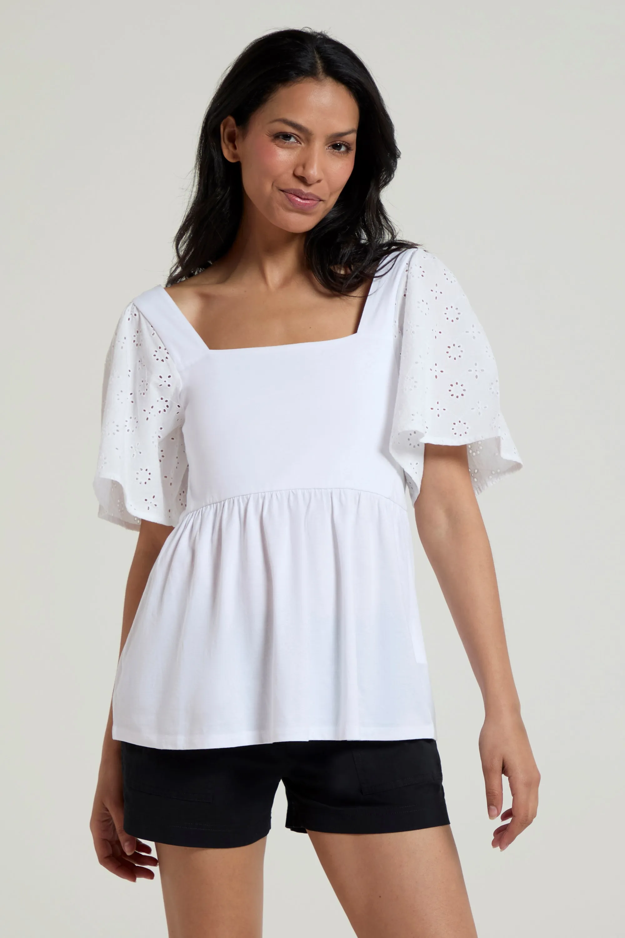 Top con manga de encaje para mujer Verona