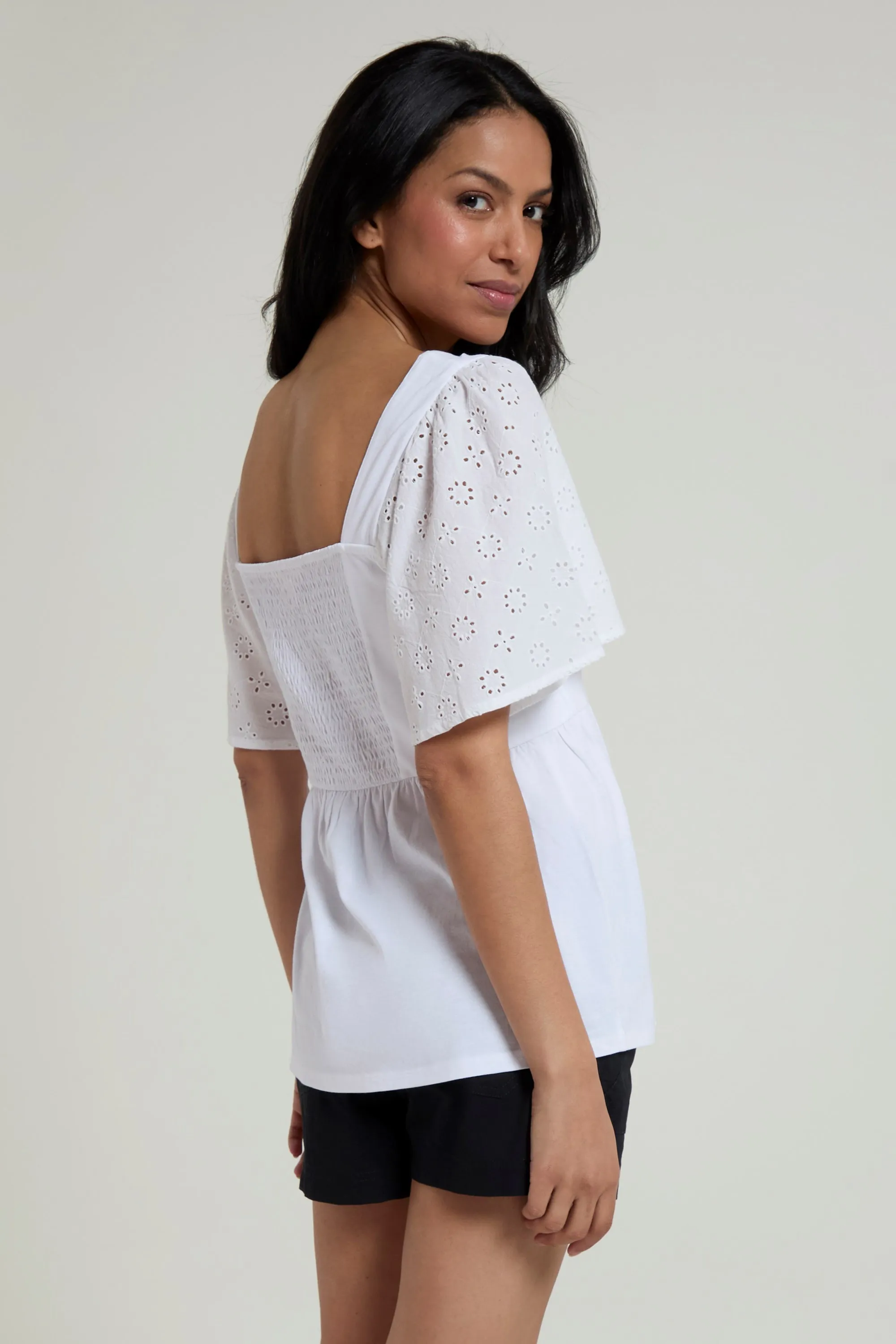 Top con manga de encaje para mujer Verona