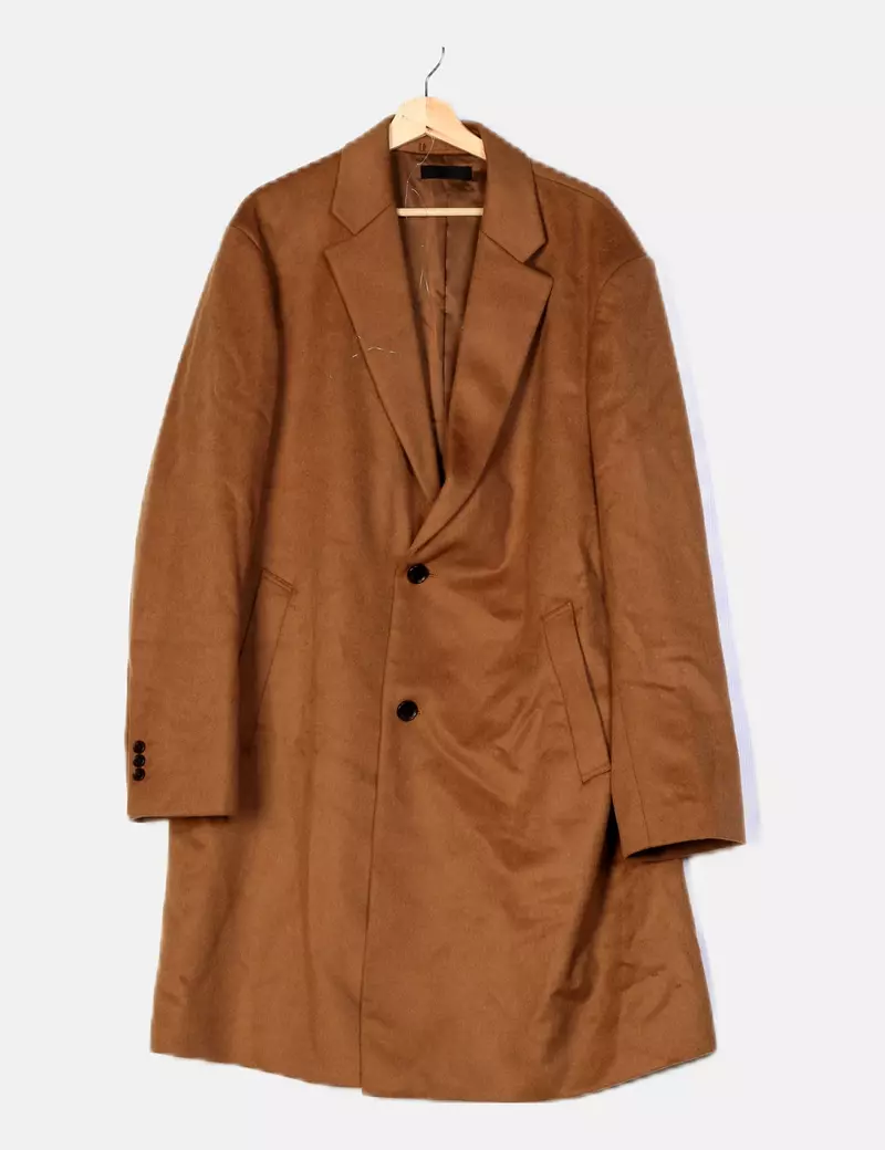 UNIQLO Abrigo de paño marrón