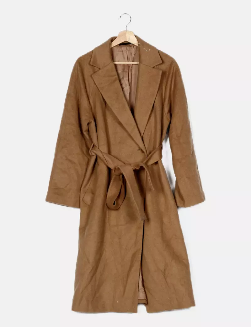 Unique Abrigo de paño beige