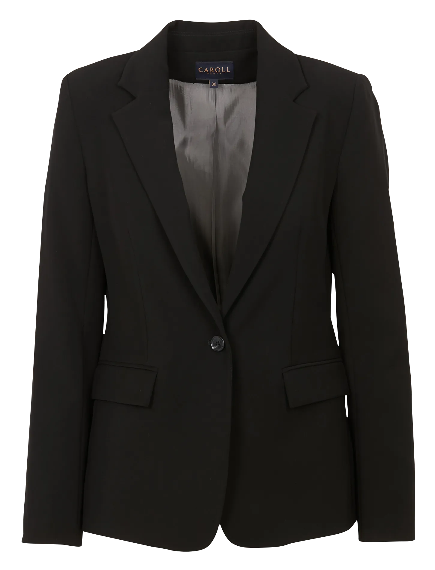 VANTEA  CHAQUETA AJUSTADA CON CUELLO DE SASTRE EN NEGRO
