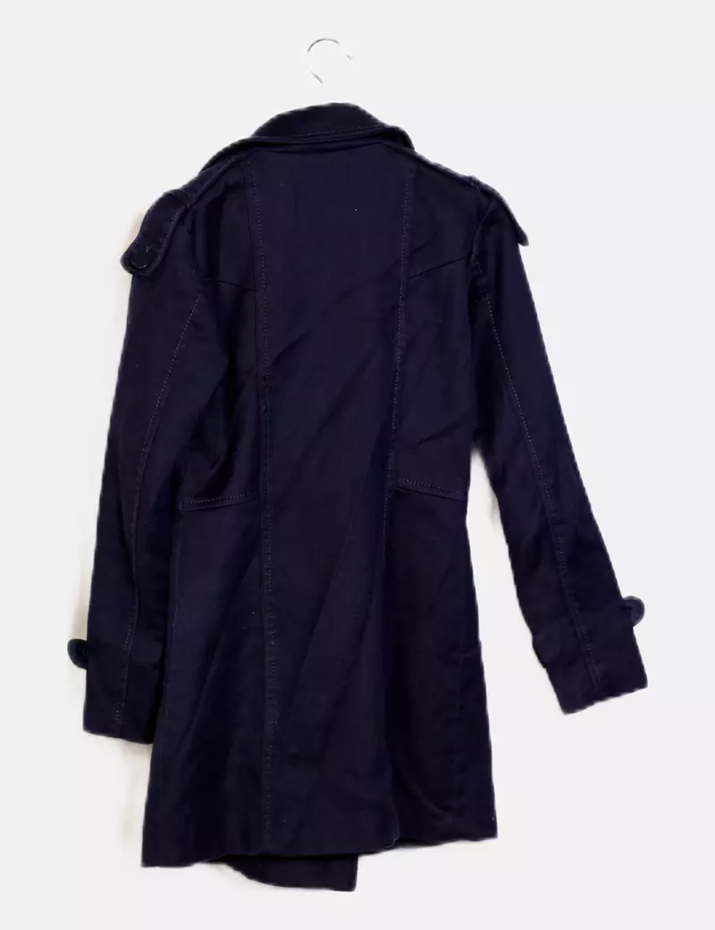 Vero Moda Abrigo azul abotonado