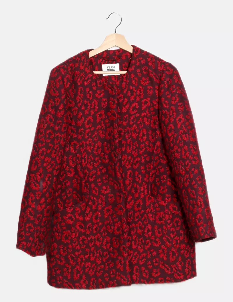 Vero Moda Abrigo bicolor estampado