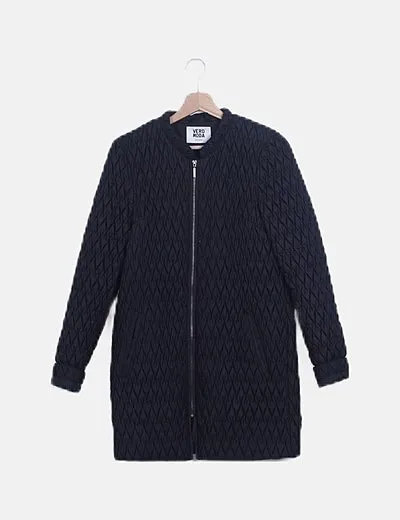 Vero Moda Abrigo negro texturizado