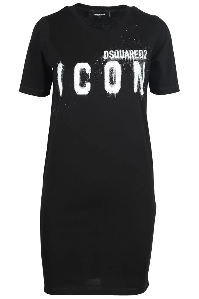 Vestido camiseta negro con logo 