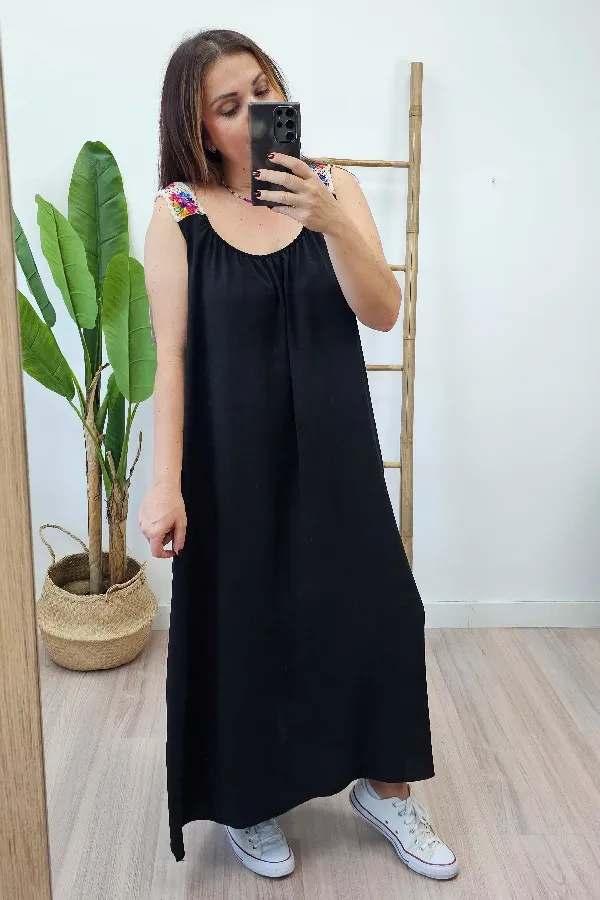 Vestido Crochet Negro