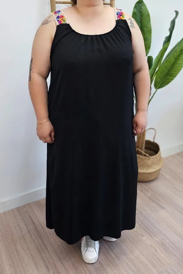 Vestido Crochet Negro