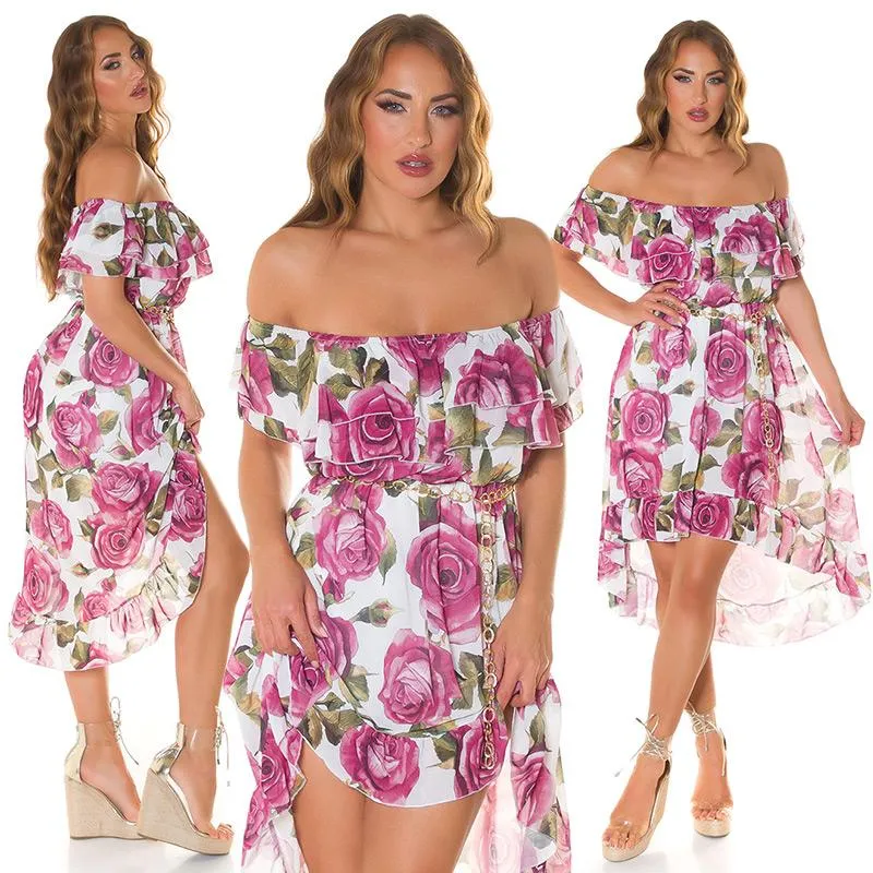 Vestido de flores burdeos