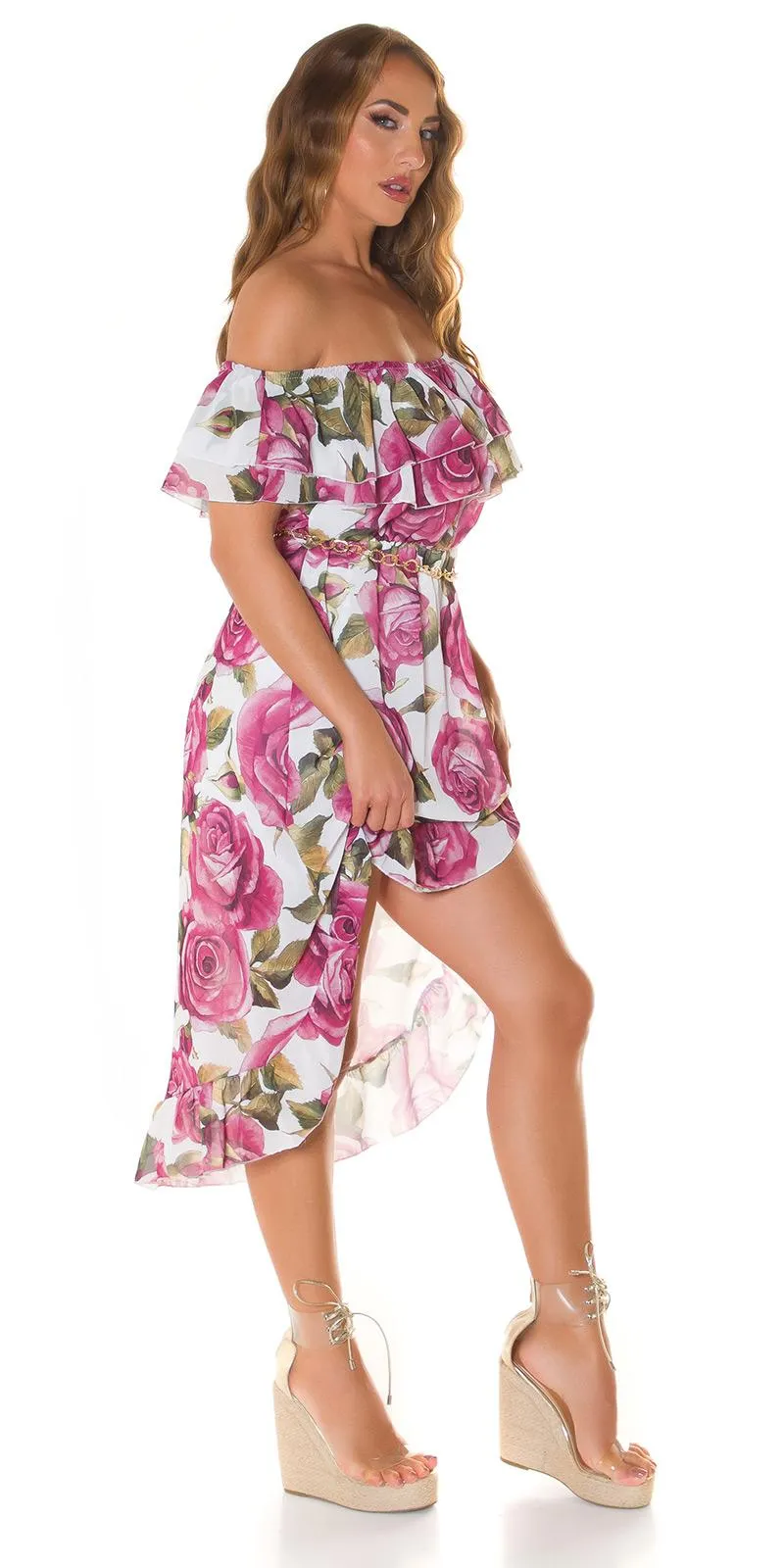 Vestido de flores burdeos