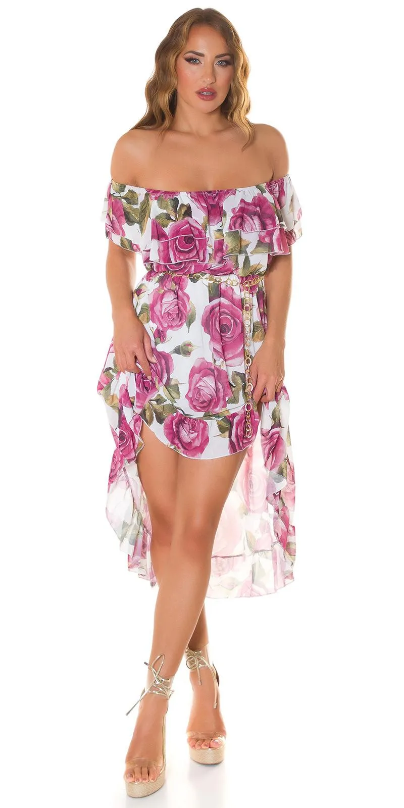 Vestido de flores burdeos