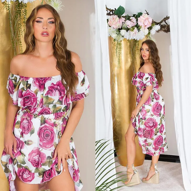 Vestido de flores burdeos