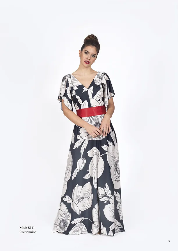 Vestido estampado bicolor